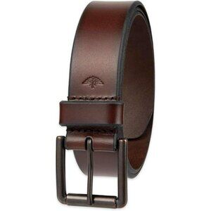 Mens casual leather belt classic silver buckle adjustable everyday fit 1.5 inch